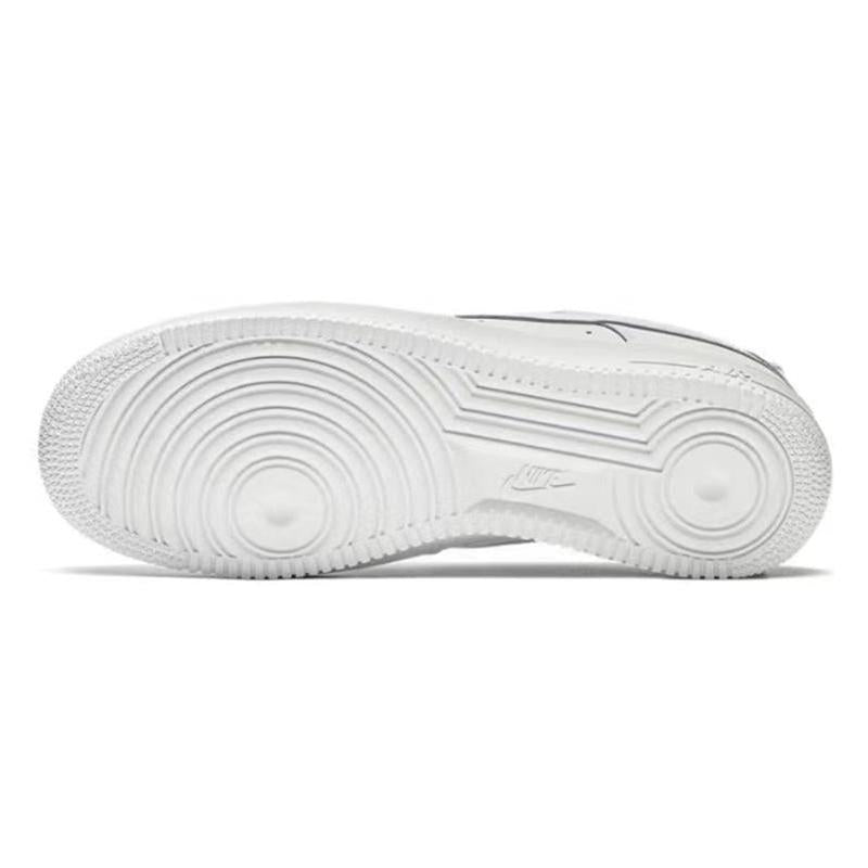 [Custom Men's mechanical style white, red and blue]  Air Force 1 Skateboarding Shoes Men Low-top White