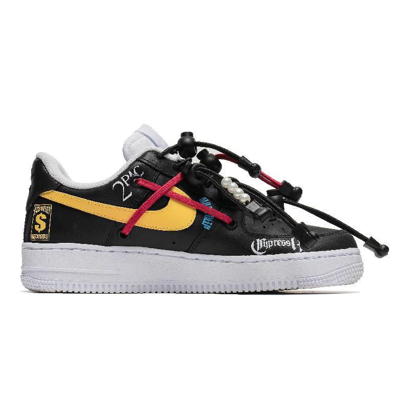 [Custom Men's graffiti wall in black color]  Air Force 1 Skateboarding Shoes Men