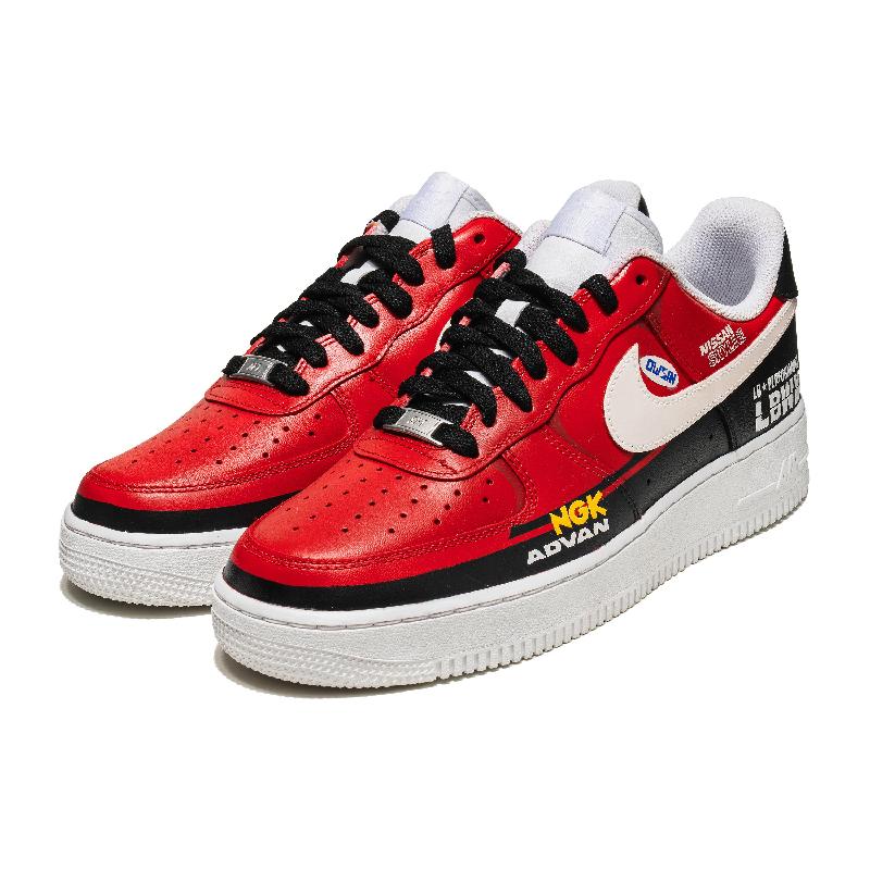 [Custom Red show-off skills]  Air Force 1 Skateboarding Shoes Men Low-top Red/Black/White