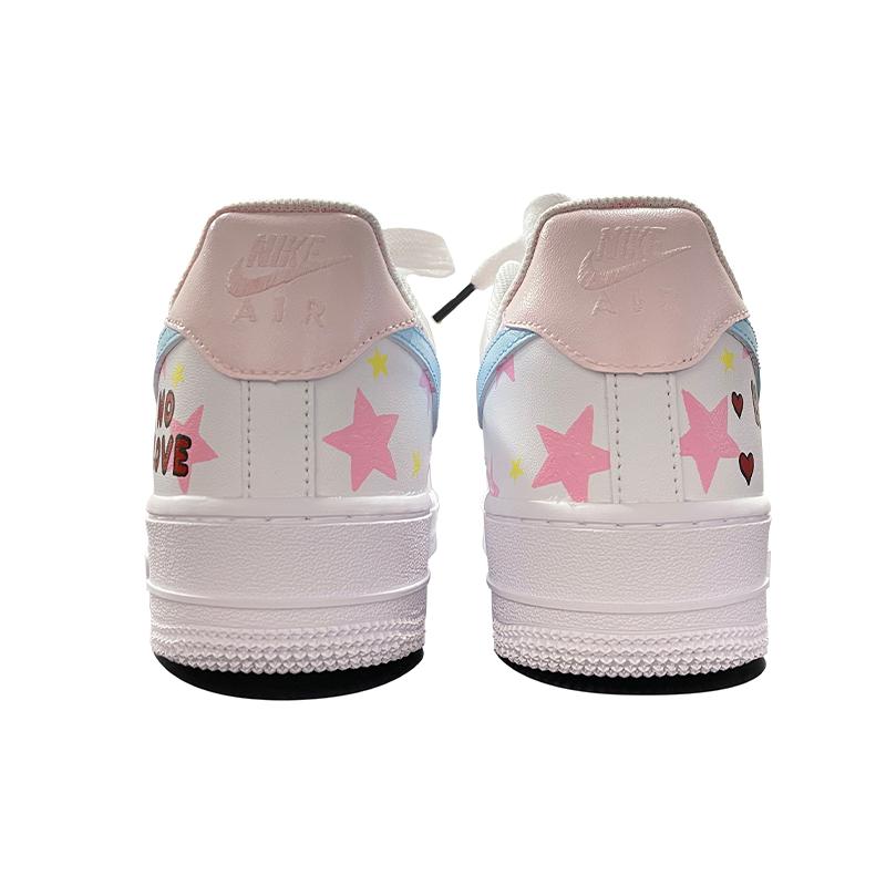 [Custom Men's pink stars]  Air Force 1 Skateboarding Shoes Men