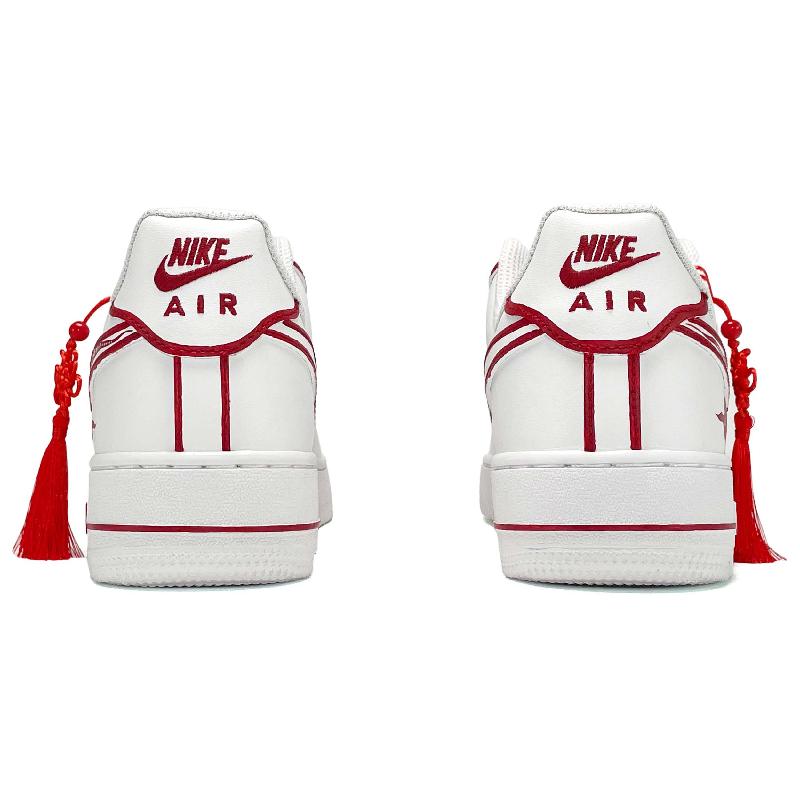 [Custom Men's and women's paper-cut national trend]  Air Force 1 Low-Top Skateboard Shoes Unisex Red White
