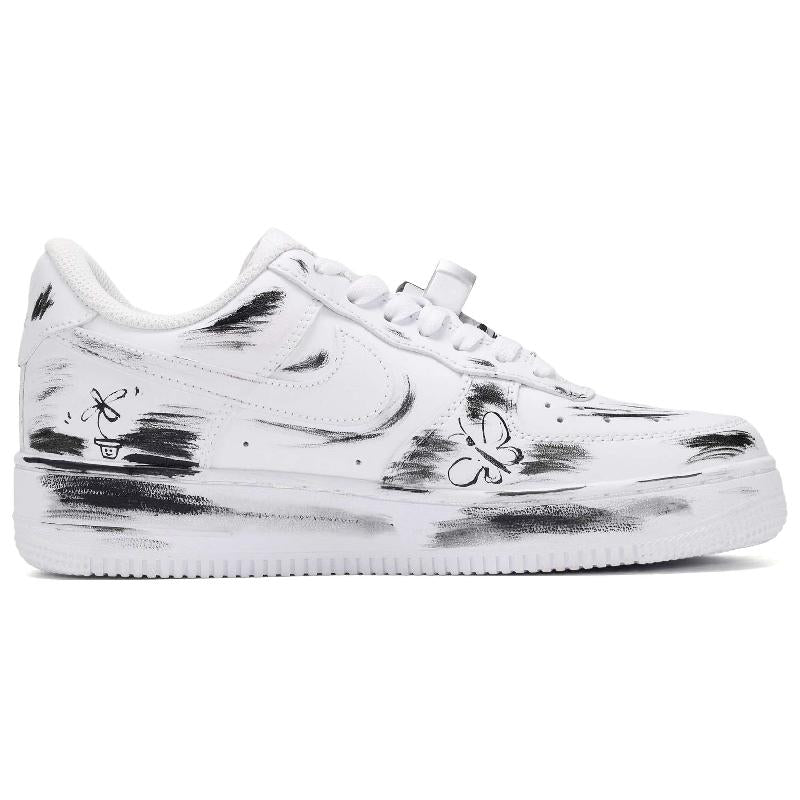 [Custom Perfect holiday for both men and women]  Air Force 1 Skateboard Shoes Unisex Low-Top Black/White/Pink