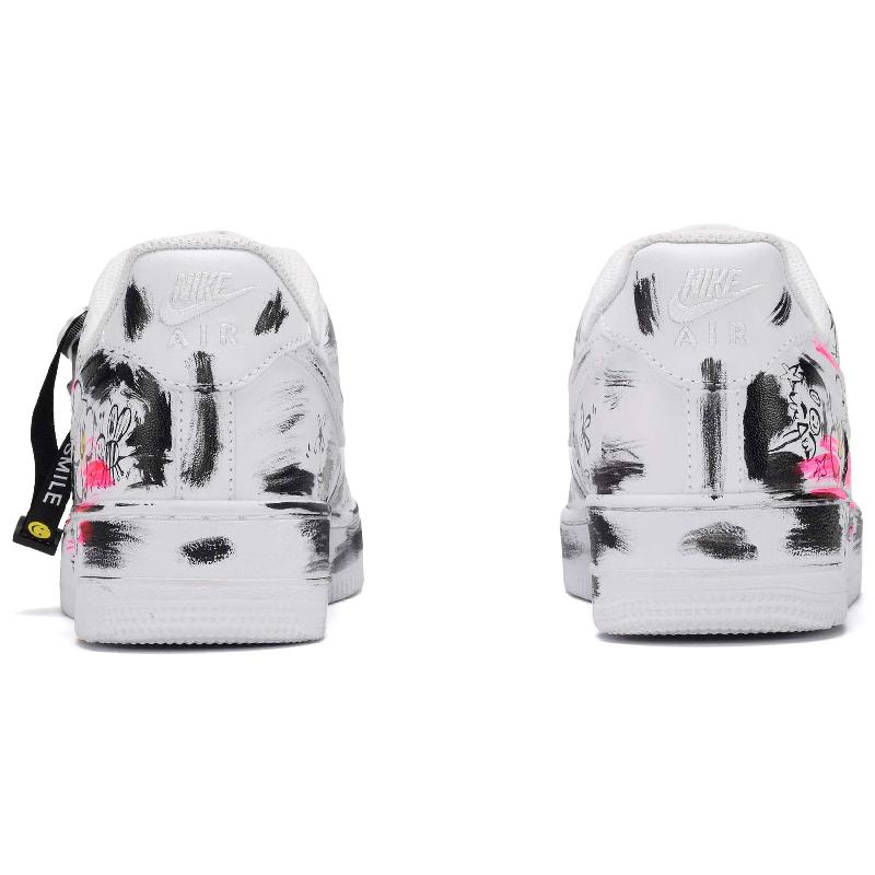 [Custom Perfect holiday for both men and women]  Air Force 1 Skateboard Shoes Unisex Low-Top Black/White/Pink