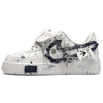 [Custom Eternal roses for both men and women]  Air Force 1 Wear-resistant And Lightweight Low-Top Skateboard Shoes Unisex Black White Gray