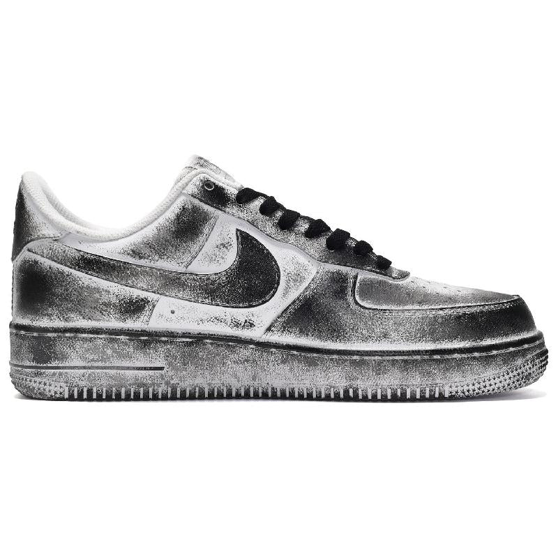 [Custom The men's Chinese dragon is in black, white and grey]  Air Force 1 Skateboarding Shoes Men Low-top Black/White/Gray