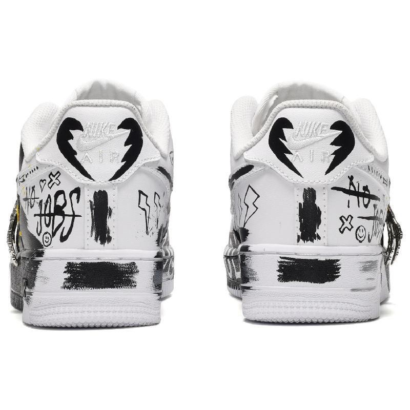 [Custom Men's style with a casual cross in black and white]  Air Force 1 Skateboarding Shoes Men