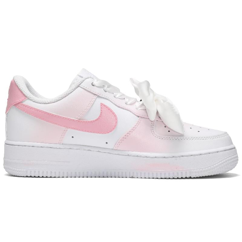 [Custom Men's cream frosting pink and white]  Air Force 1 Skateboarding Shoes Men Low-top Chalk White