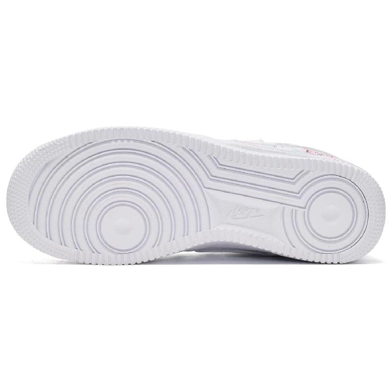 [Custom Men's little love story in gray, white and blue]  Air Force 1 Skateboarding Shoes Men Low-top Gray/White/Blue