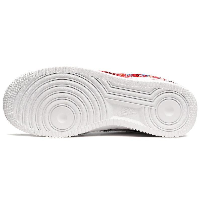 [Custom Men's colorful graffiti in red and white]  Air Force 1 Skateboarding Shoes Men