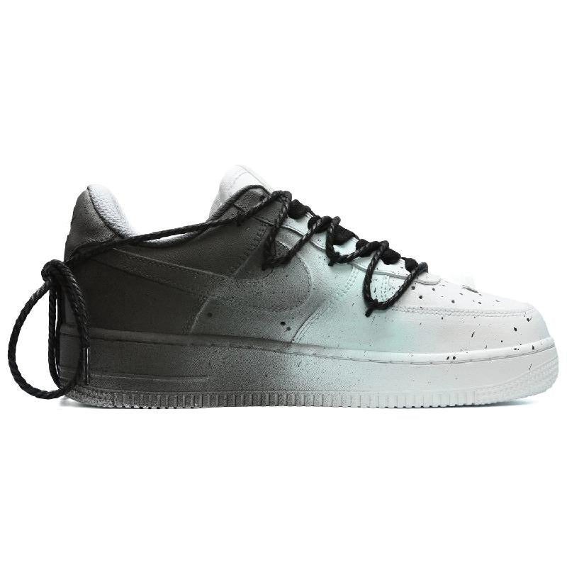 [Custom Men's dynamic summer black and green]  Air Force 1 Skateboarding Shoes Men Low-top Black/Green
