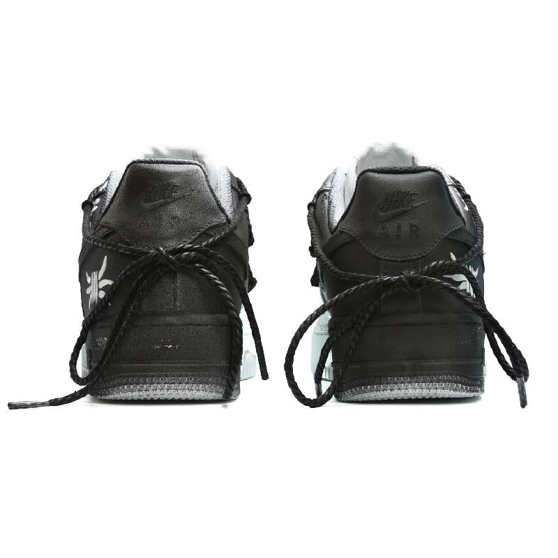 [Custom Men's dynamic summer black and green]  Air Force 1 Skateboarding Shoes Men Low-top Black/Green