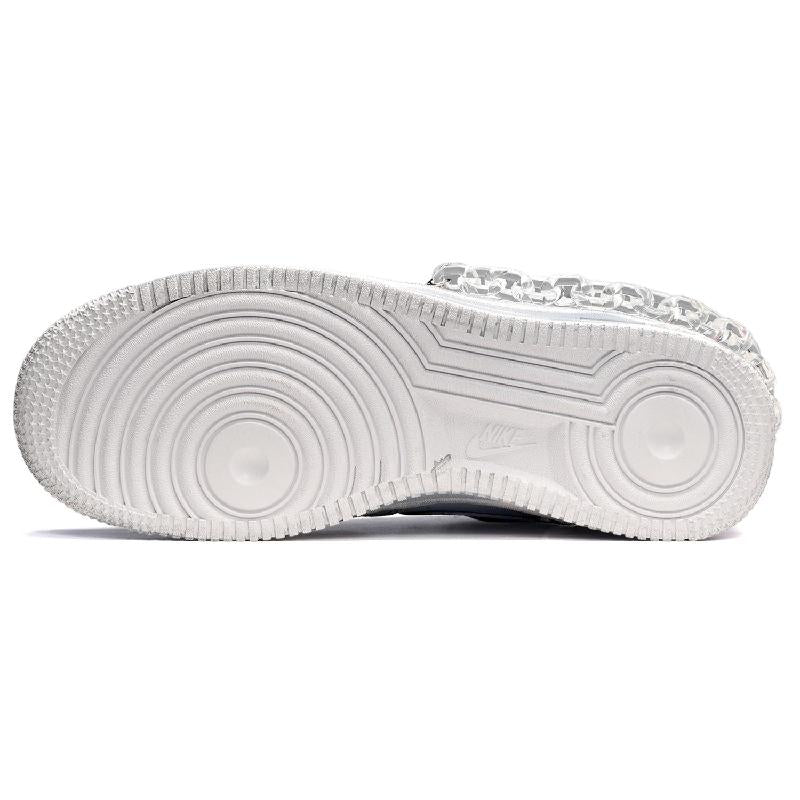 [Custom Men's gradient black, white and blue]  Air Force 1 Skateboarding Shoes Men Low-top University Blue/Black/White