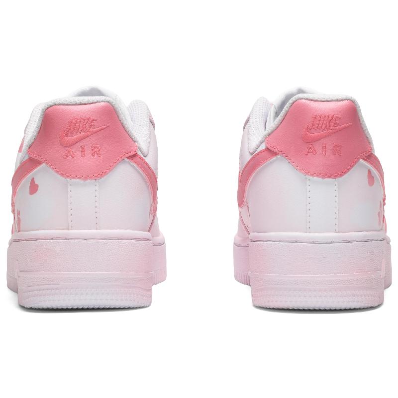 [Custom Men's pink roses]  Air Force 1 Skateboarding Shoes Men Low-top Pink And Blue