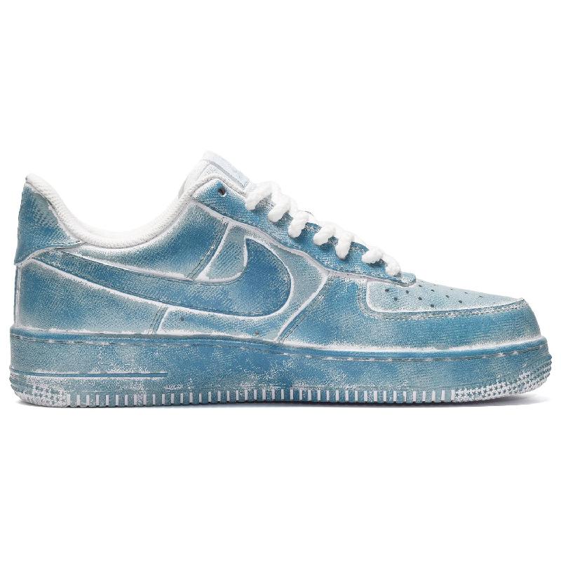 [Custom Men's Baikal Lake blue and black]  Air Force 1 Skateboarding Shoes Men Low-top Blue/Black