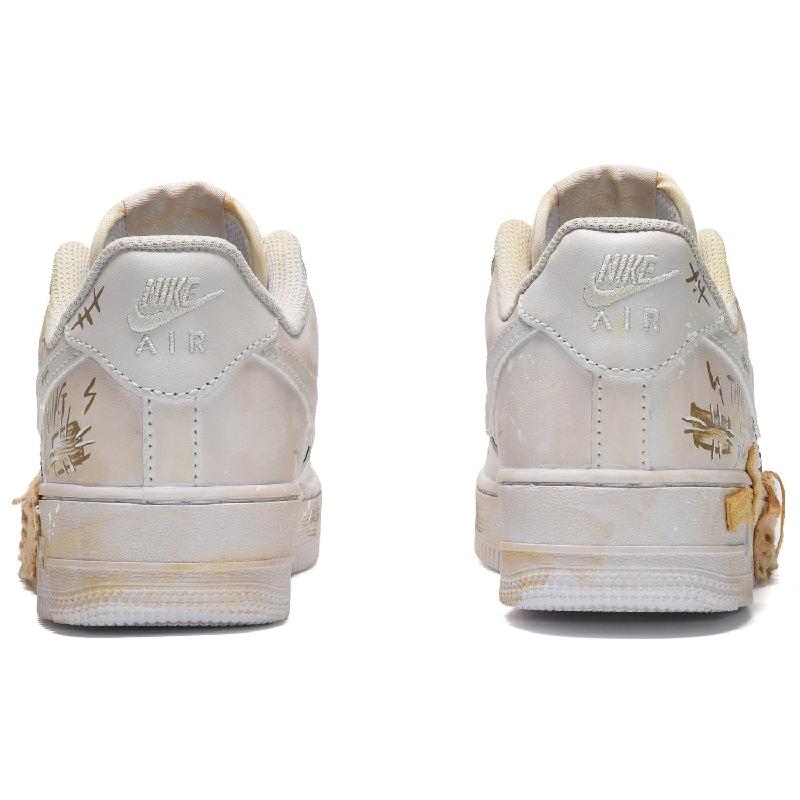 [Custom A men's lost stuffed bear in desert color]  Air Force 1 Skateboarding Shoes Men Low-top Yellow/Brown