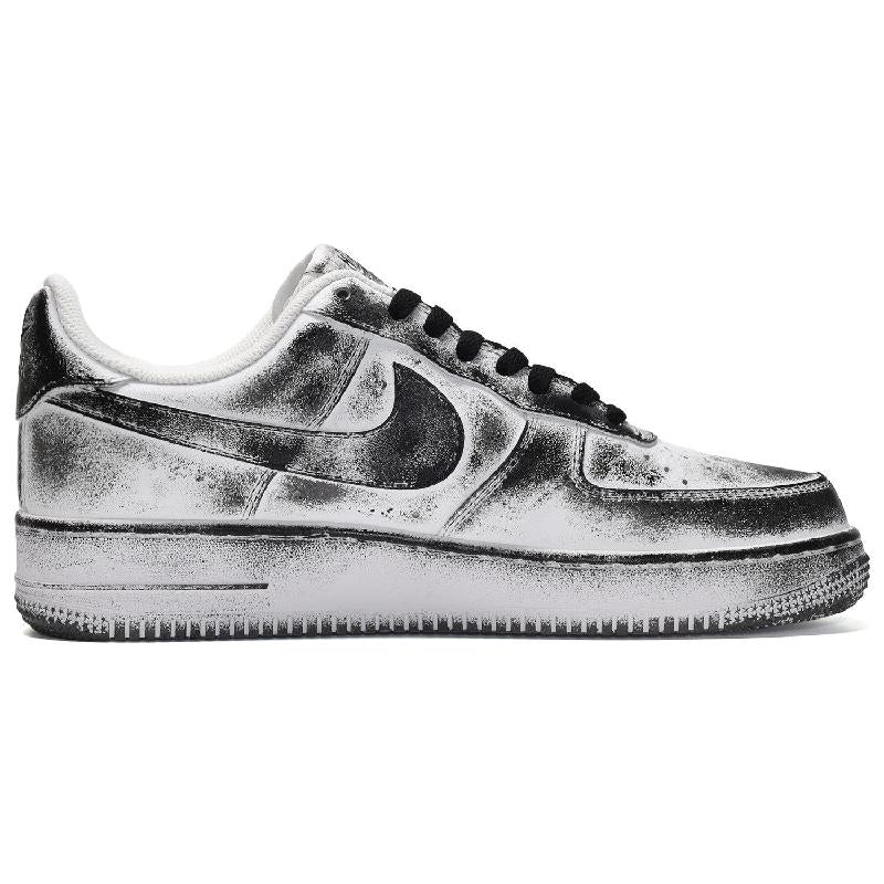 [Custom The male style features a black and white dragon spine]  Air Force 1 Skateboarding Shoes Men Low-top Black/White