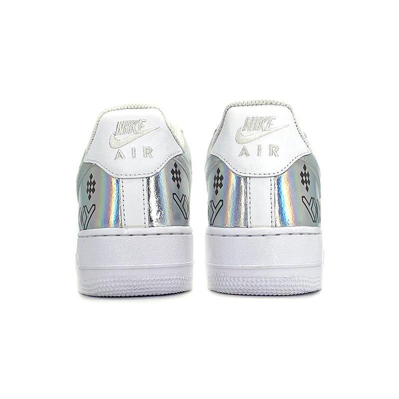 [Custom Reprinted Glow-In-The-Dark Video Game 2D Style]  Air Force 1 Skateboarding Shoes  Unisex Men Low-Top White