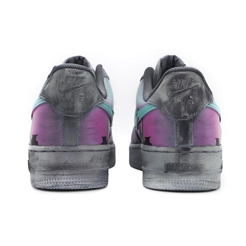 [Custom Shanghai City limited edition men's gray and purple]  Air Force 1 Skateboarding Shoes Men