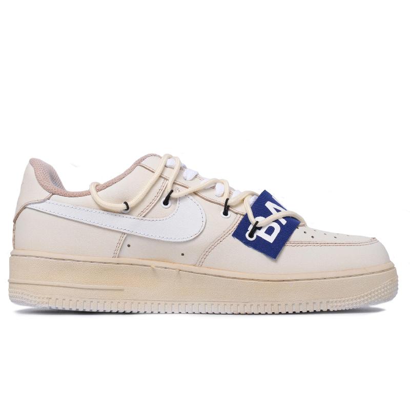 [Custom The men's style is steeped in the past lychee white]  Air Force 1 Skateboarding Shoes Men