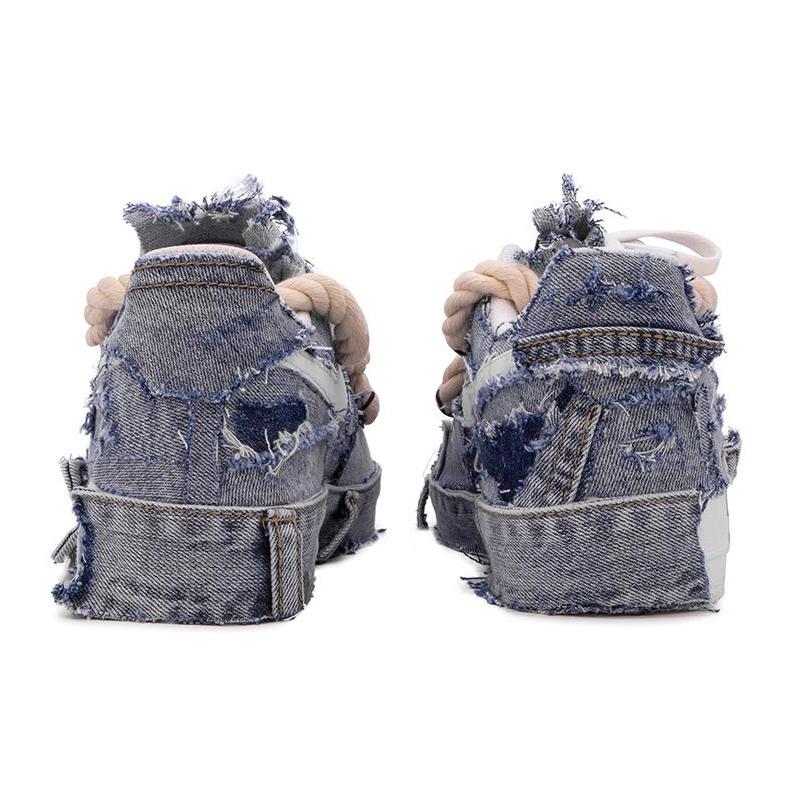 [Custom Men's denim cross]  Air Force 1 Skateboarding Shoes Men