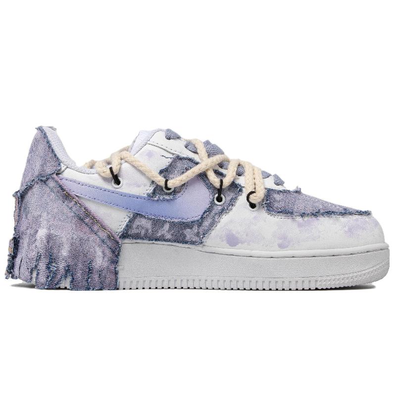 [Custom The men's electronic music style is making a comeback in a dreamy purple and white]  Air Force 1 Skateboarding Shoes Men