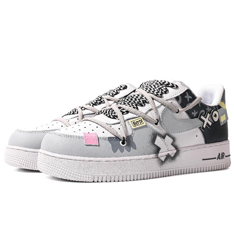 [Custom Men's black radio] Male  Air Force 1 Low Skate shoes