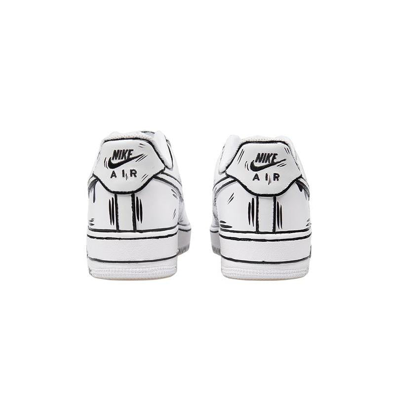 [Custom The same style of black and white in the 2D world for both men and women]  Air Force 1 Skateboarding Shoes Unisex