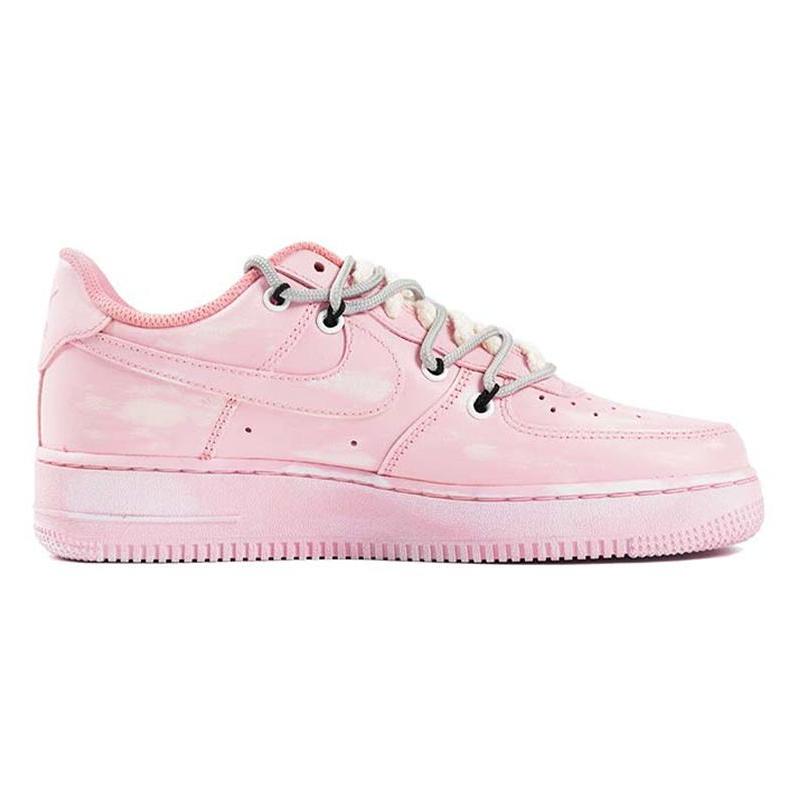 [Custom Men's retro scratch-off card]  Air Force 1 Skateboarding Shoes Men Low-top Pink