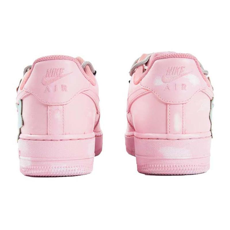 [Custom Men's retro scratch-off card]  Air Force 1 Skateboarding Shoes Men Low-top Pink