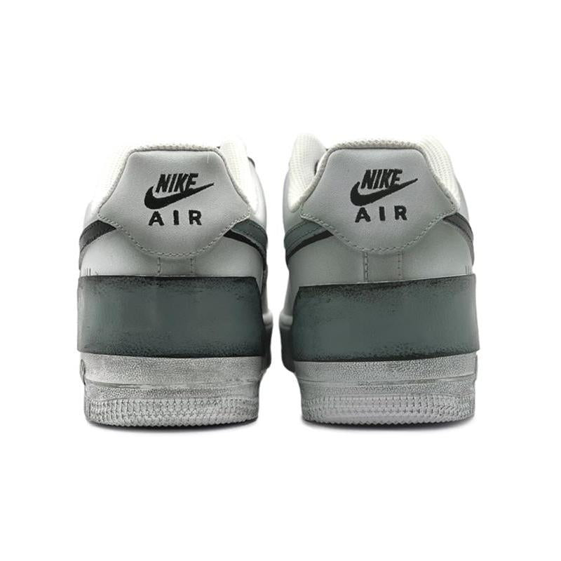 [Custom Veneer customization]  Air Force 1 Skateboarding Shoes Men Low-top Grey/Green