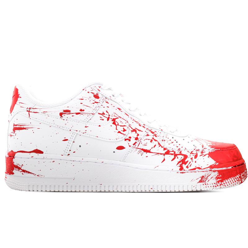 [Custom Suspect X, both male and female]  Air Force 1 Skateboarding Shoes Unisex Low-top Red/white