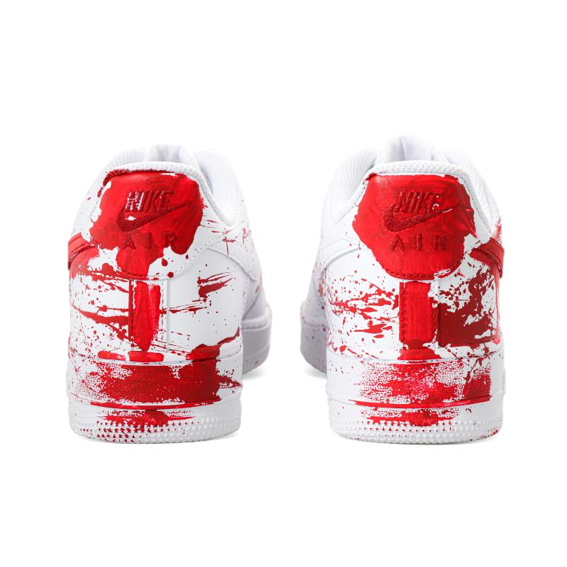 [Custom Suspect X, both male and female]  Air Force 1 Skateboarding Shoes Unisex Low-top Red/white