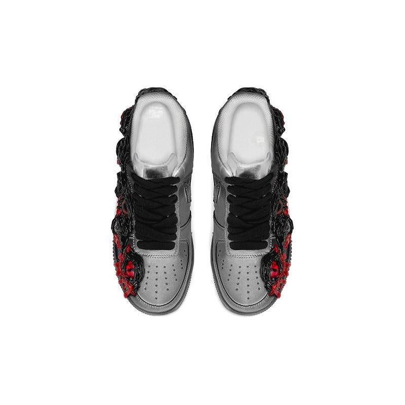 [Custom Cthulhu Venom]  Air Force 1 Skateboarding Shoes Black/Red