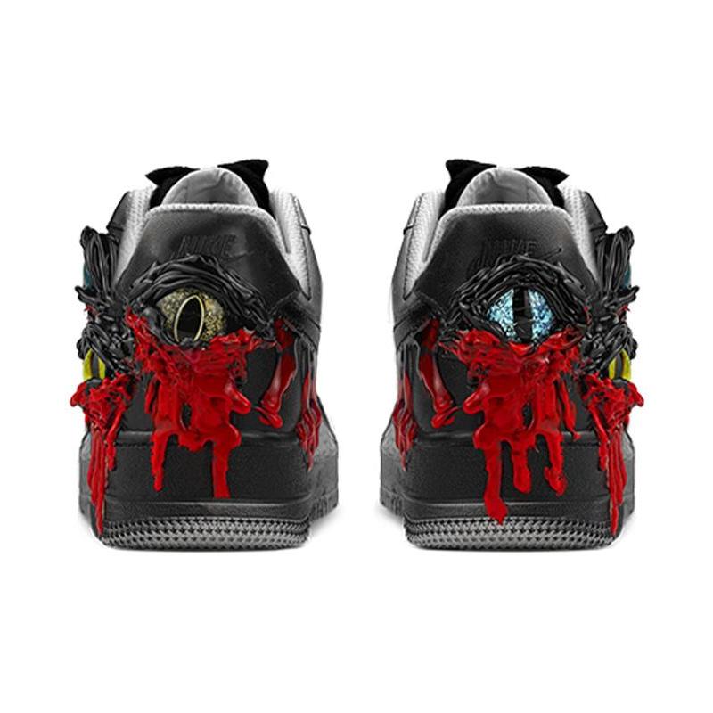 [Custom Cthulhu Venom]  Air Force 1 Skateboarding Shoes Black/Red