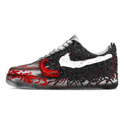 [Custom Men's Venom Cthulhu black and red]  Air Force 1 Skateboarding Shoes Men Low-top Black/Red