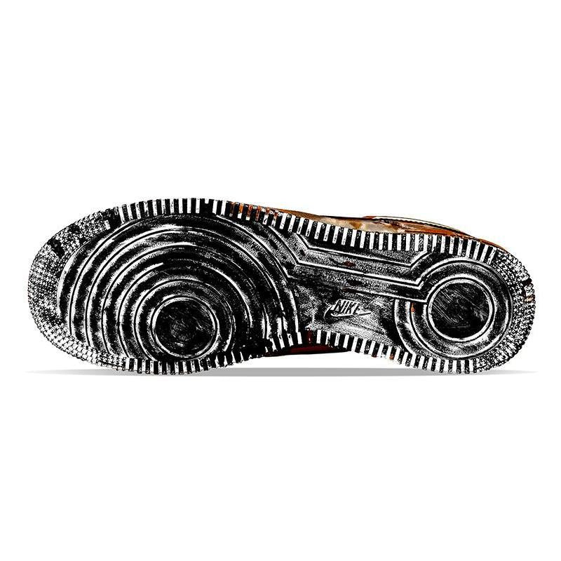 [Custom Men's ink-wash painting]  Air Force 1 Skateboarding Shoes Men Low-top Brown/Black