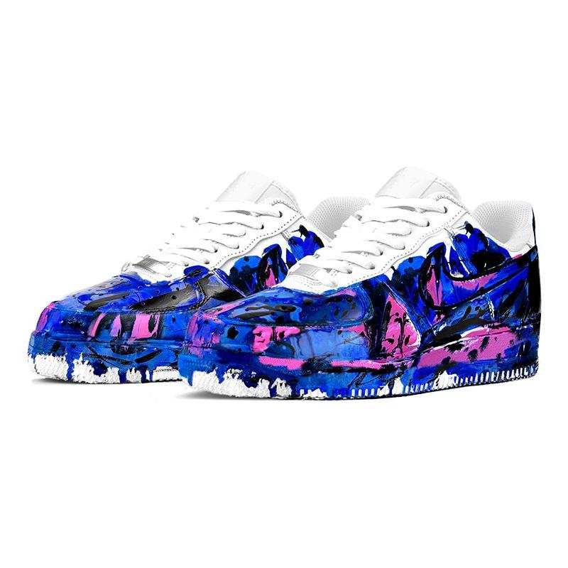 [Custom Men's blue and pink style] Male  Air Force 1 Low Skate shoes