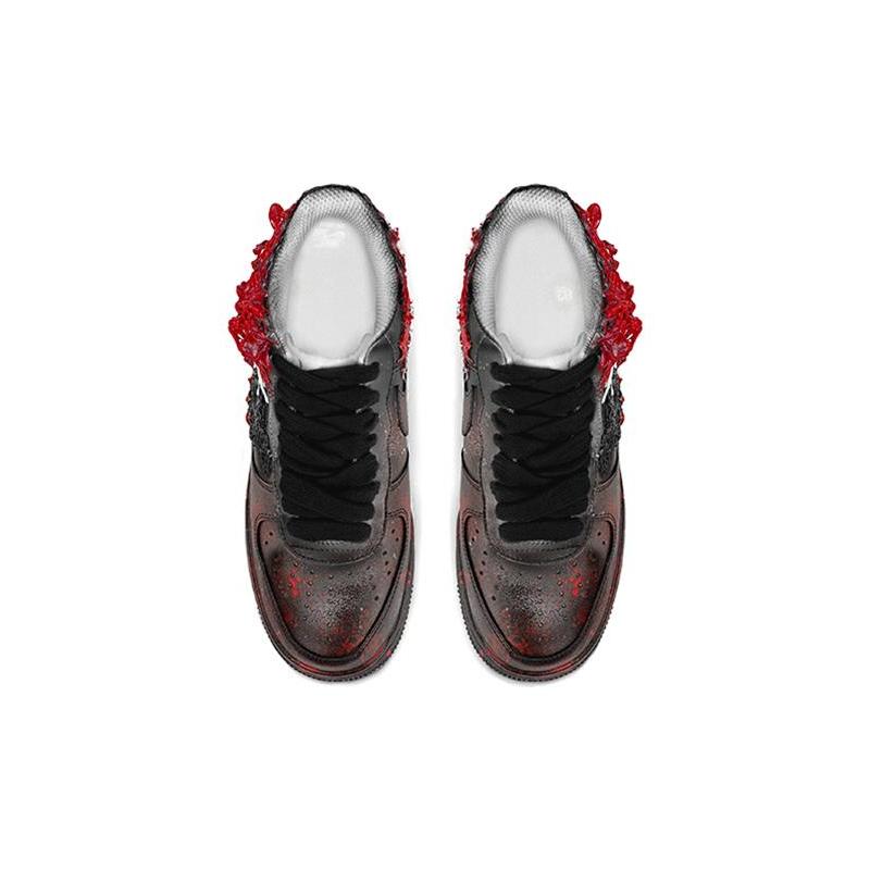 [Custom Superhero Venom is black and red]  Air Force 1 Skateboarding Shoes Unisex Low-top Black/Red