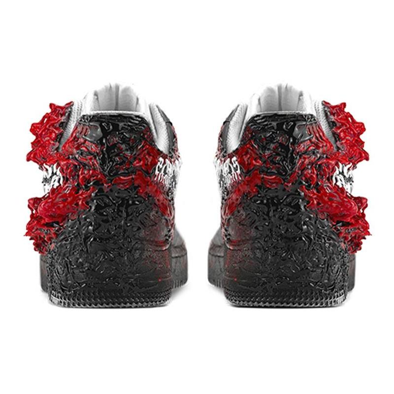 [Custom Superhero Venom is black and red]  Air Force 1 Skateboarding Shoes Unisex Low-top Black/Red