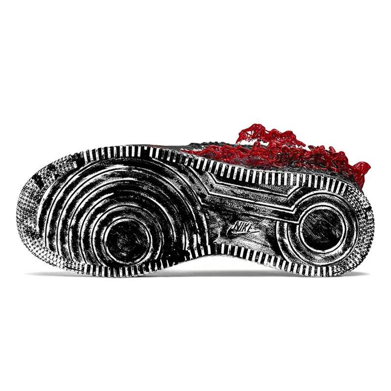 [Custom Superhero Venom is black and red]  Air Force 1 Skateboarding Shoes Unisex Low-top Black/Red