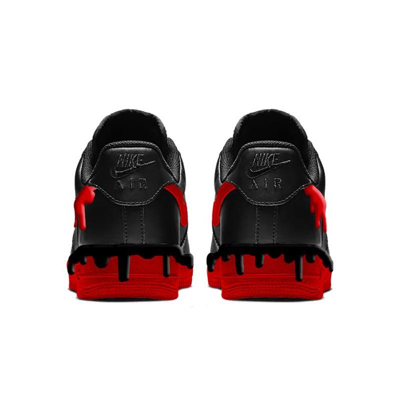 [Custom Black Chili Peppers]  Air Force 1 Skateboarding Shoes Men Low-top Red/Black