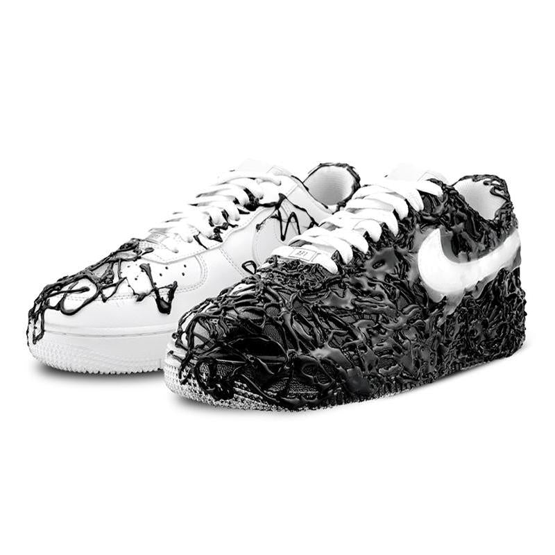[Custom Superhero Venom]  Air Force 1 Skateboarding Shoes Men
