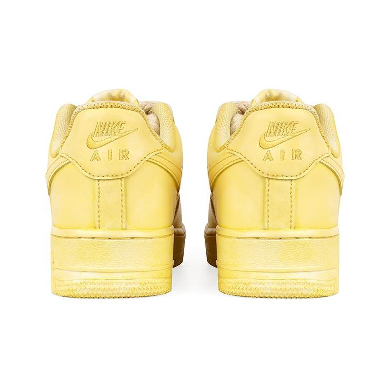 [Custom Men's low-top dyed board shoes in yellow QD]  Air Force 1 Skateboarding Shoes Men