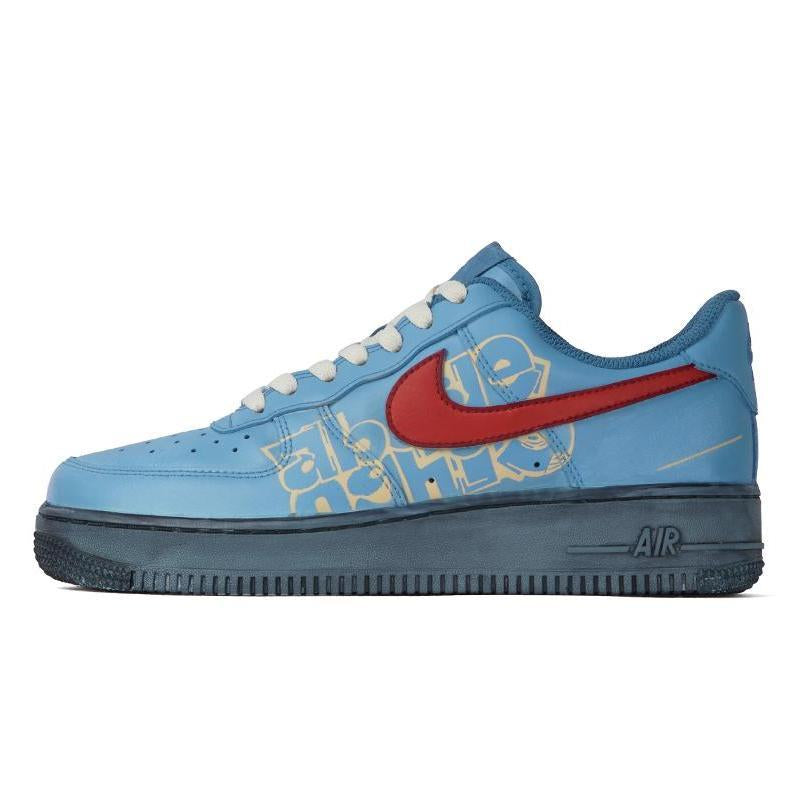 [Custom Men's low-top blue Rhapsody sneakers]  Air Force 1 Skateboard Shoes Men Low-Top Blue/Red/Yellow