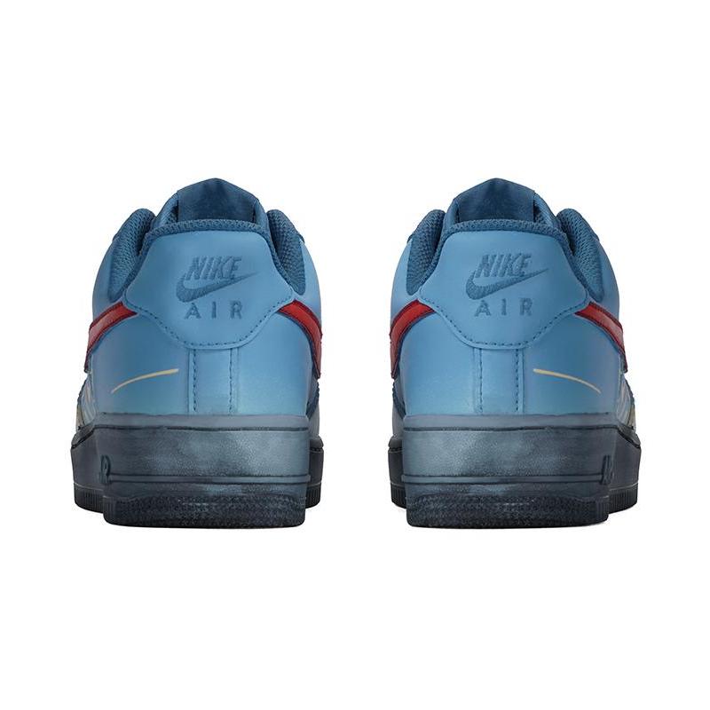 [Custom Men's low-top blue Rhapsody sneakers]  Air Force 1 Skateboard Shoes Men Low-Top Blue/Red/Yellow