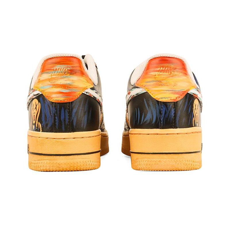 [Custom The men's colored graffiti sneakers are yellow and black]  Air Force 1 Skateboarding Shoes Men