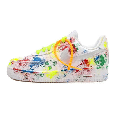 [Custom Colorful ink-splashing male]  Air Force 1 Skateboarding Shoes Men Low-top White/Red/Yellow/Green/Blue