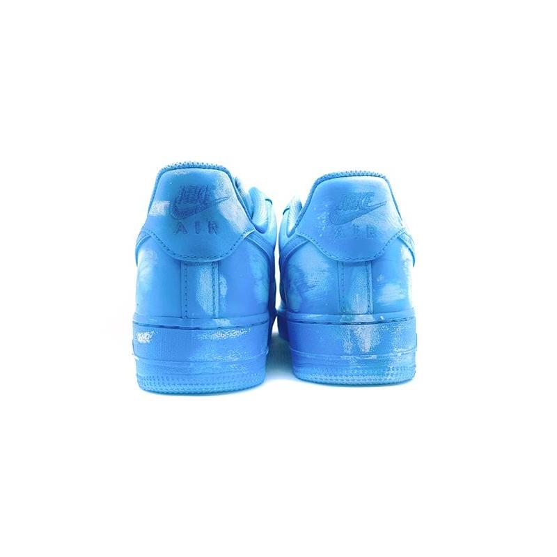 [Custom Men's style dyed, scratched and aged blue Air force]  Air Force 1 Skateboarding Shoes Men Low-top Blue