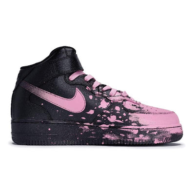 [Custom Male and female interstellar Light Powder]  Air Force 1 Skateboard Shoes Unisex Mid-Top Pink