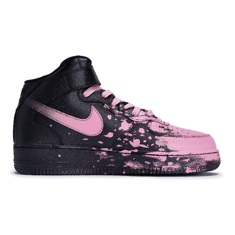 [Custom Male and female interstellar Light Powder]  Air Force 1 Skateboard Shoes Unisex Mid-Top Pink